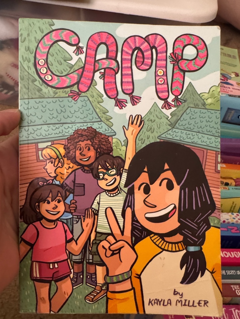 Camp graphic novel by Kayla Miller - Colorful Kids Cover